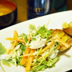 【食】鶏のササミと水菜のサラダ